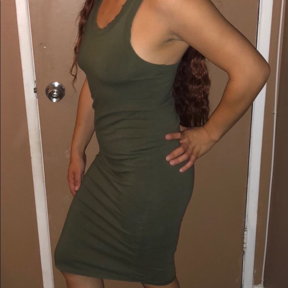 Olive green tank top dress